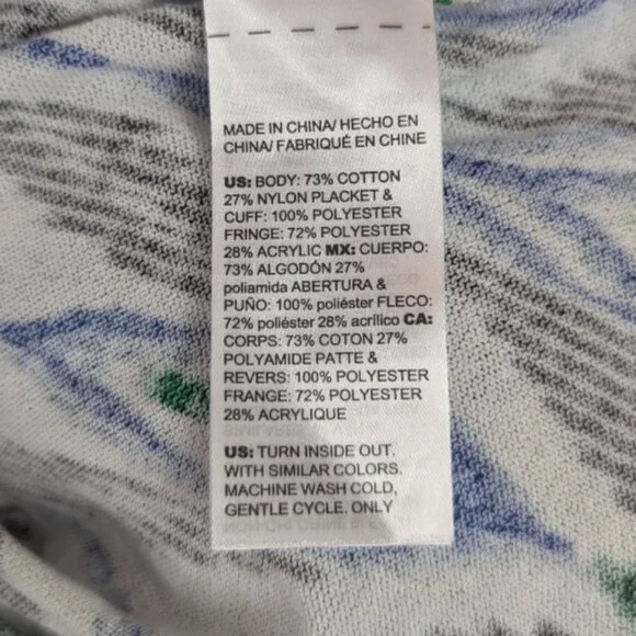 NWT Chicos 1 Womens M Ikat Fringe Tassel Open Cardigan 3/4 Bell Sleeve $129 - Picture 9 of 9